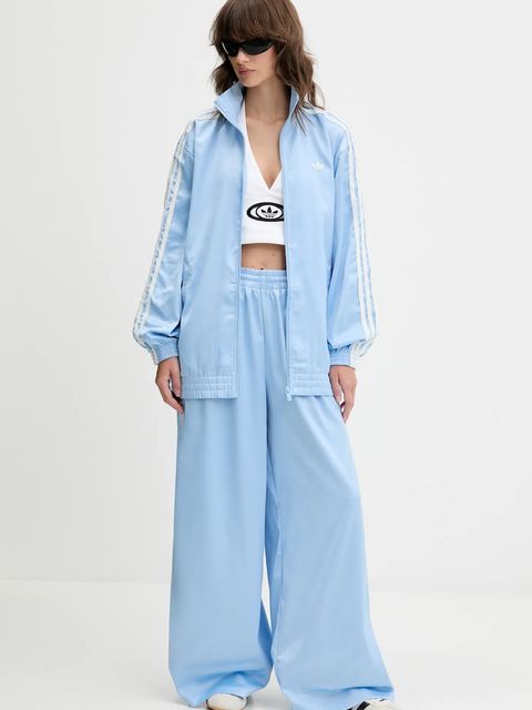 adidas Originals bluza Satin Tt damska kolor niebieski z aplikacją KC8811 - zdjęcie produktu nr 2