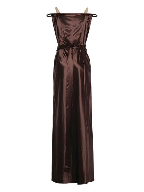 Miu Miu logo-detail maxi dress - Brown