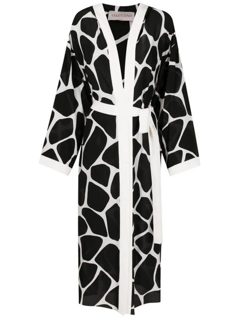 Valentino Garavani animal-print silk cover-up - Black - zdjęcie produktu nr 1