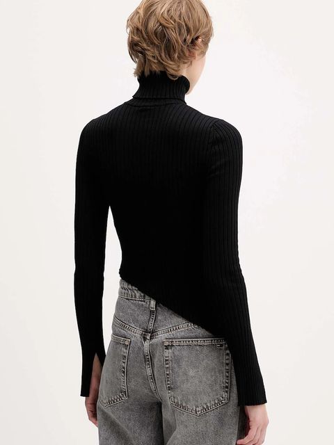 Hugo Blue sweter damski kolor czarny lekki z golfem 50548163 - zdjęcie produktu nr 2