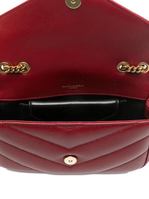 Saint Laurent mini Loulou chevron-quilted logo shoulder bag - Red