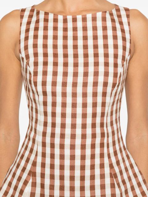 Faithfull the Brand Gingham peplum blouse - Brown