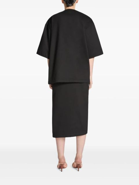 DRIES VAN NOTEN draped brooch t-shirt - Black