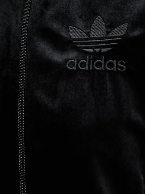 adidas Originals bluza welurowa Velvet Tt damska kolor czarny gładka JY2592