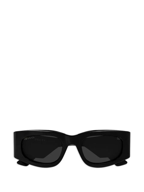 Gucci Eyewear embossed-logo rectangle-frame sunglasses - Black - zdjęcie produktu nr 1