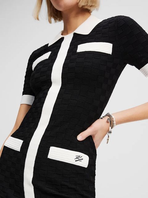 Karl Lagerfeld sukienka kolor czarny mini dopasowana A3W13036