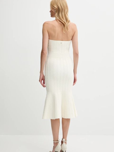 Guess sukienka SOFIE kolor beżowy midi dopasowana W5YK39 Z2XY0