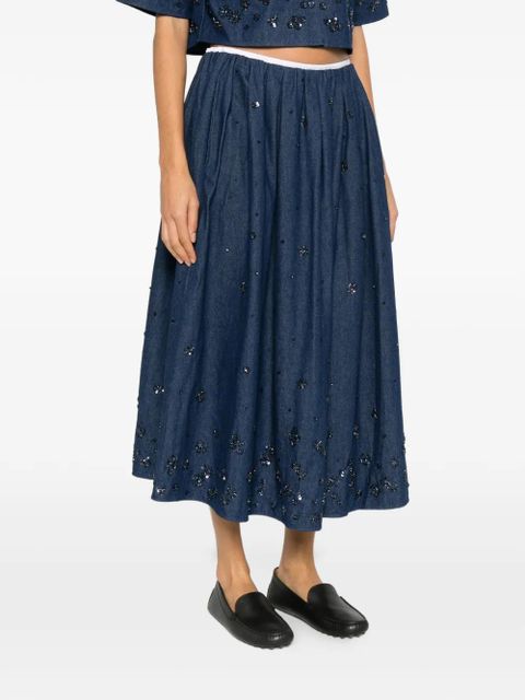 Maje sequin embellished A-line skirt - Blue