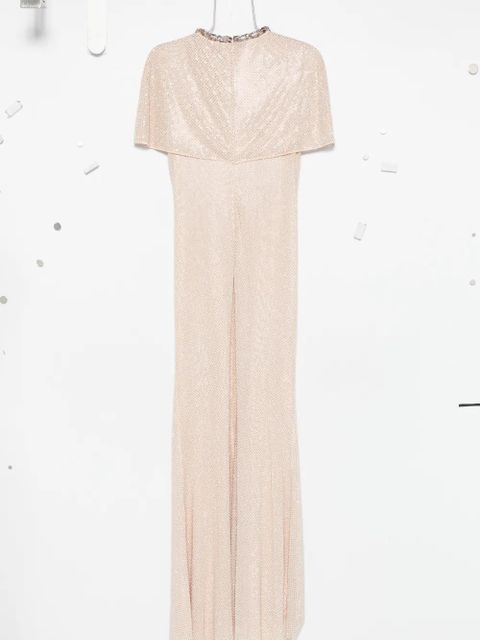 Self-Portrait embellished draped maxi dress - Neutrals