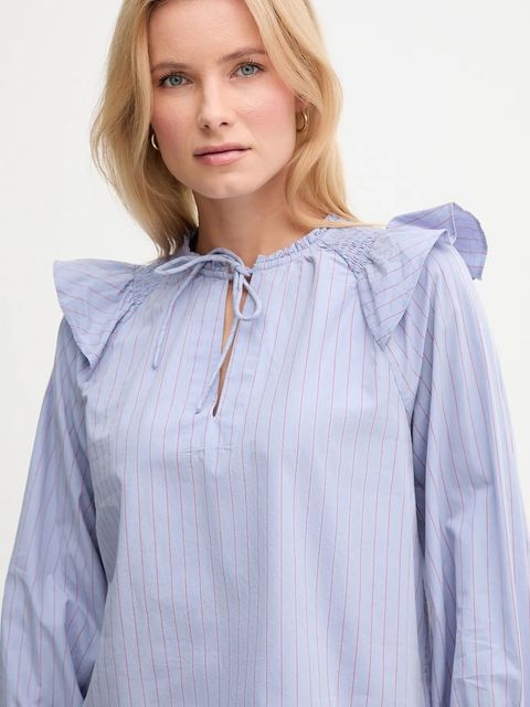 Pepe Jeans bluzka bawełniana damska kolor niebieski wzorzysta PL3051254