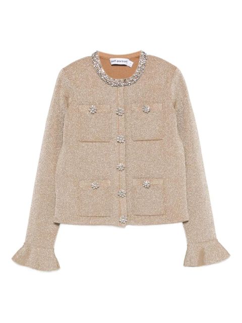 Self-Portrait crystal-embellished jacket - Gold - zdjęcie produktu nr 1