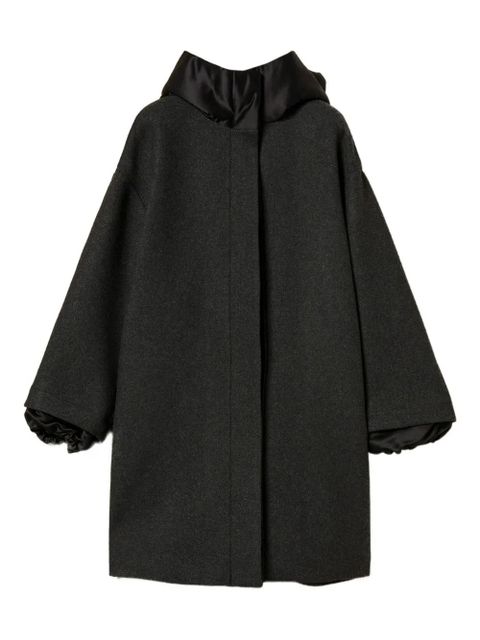 TWINSET hooded single-breasted coat - Black - zdjęcie produktu nr 1
