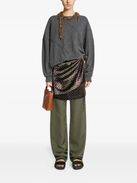 DRIES VAN NOTEN quilted cashmere sweater - Grey