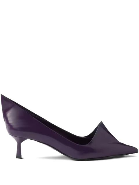 Prada 55mm pointed-toe leather pumps - Purple - zdjęcie produktu nr 1