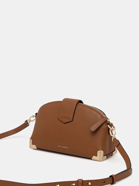 Karl Lagerfeld torebka skórzana K/TRUNK kolor brązowy B1W30124