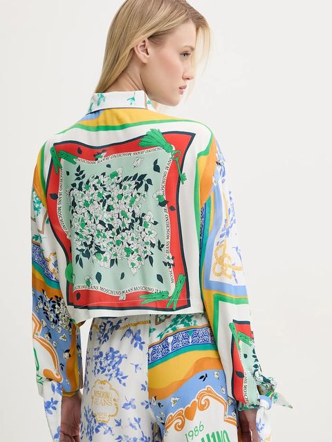 Moschino Jeans koszula damska kolor multicolor relaxed z kołnierzykiem klasycznym 0217 3735