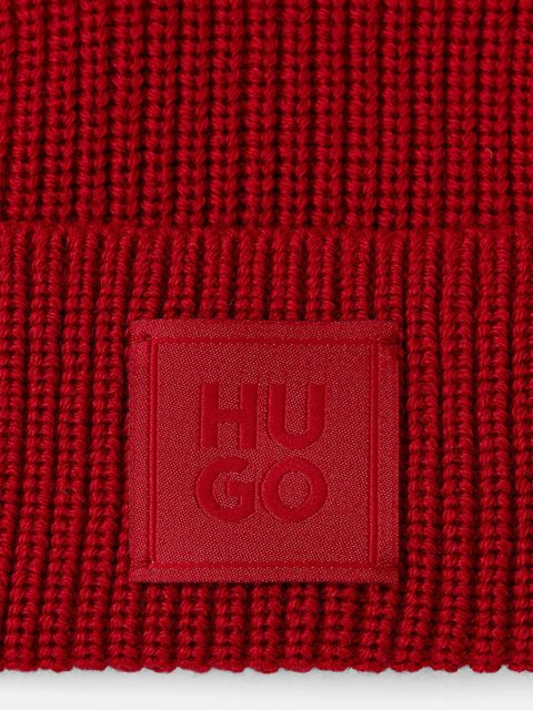 HUGO czapka z wełną kolor czerwony 50548413