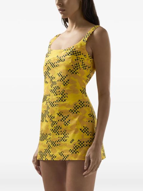 GCDS printed mini dress - Yellow