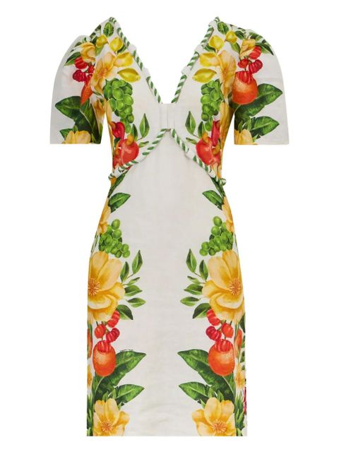 FARM Rio floral-print puff-sleeve maxi dress - White - zdjęcie produktu nr 1
