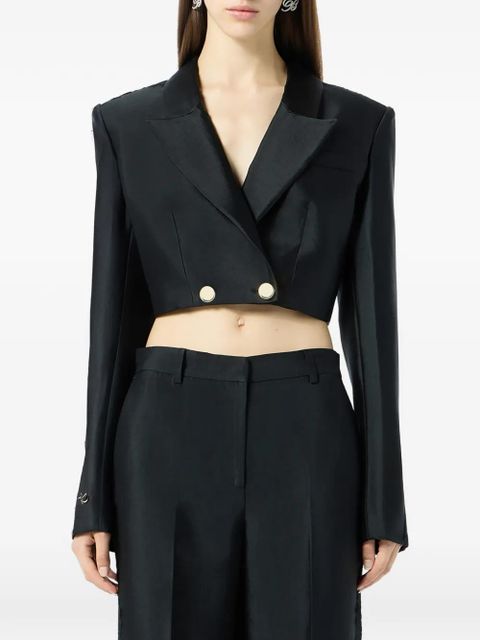 Blumarine diagonal lace jacket - Black