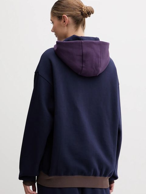 EA7 Emporio Armani bluza dwustronna damska kolor fioletowy z kapturem gładka AF10377-7X000156