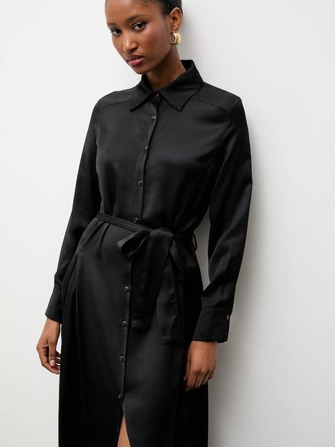 Answear.LAB sukienka kolor czarny maxi rozkloszowana