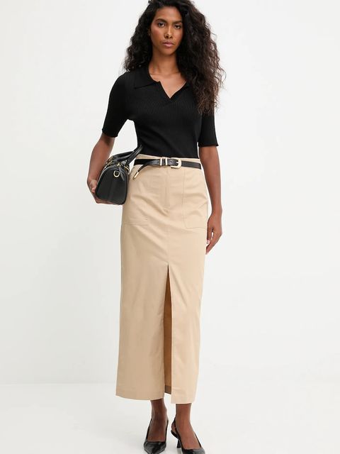 Answear.LAB spódnica kolor beżowy maxi prosta - zdjęcie produktu nr 2