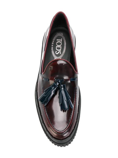 Tod's tasselled flatform loafers - Red