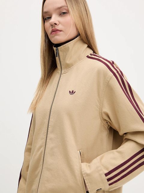 adidas Originals kurtka bawełniana kolor beżowy przejściowa KF2312