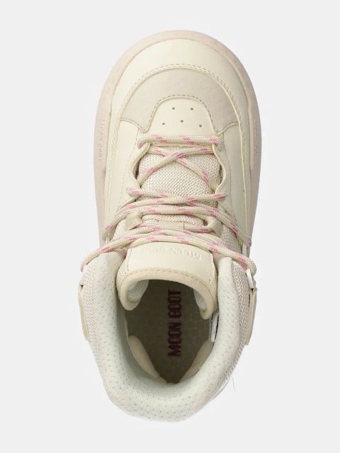 Moon Boot botki MB PARK SNEAKER BOOT kolor beżowy na płaskim obcasie lekko ocieplone 80D2470060 L002