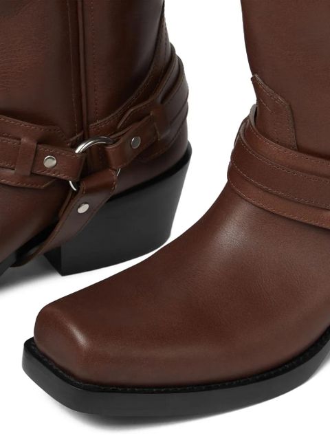 Versace leather cowboy boots - Brown - zdjęcie produktu nr 2