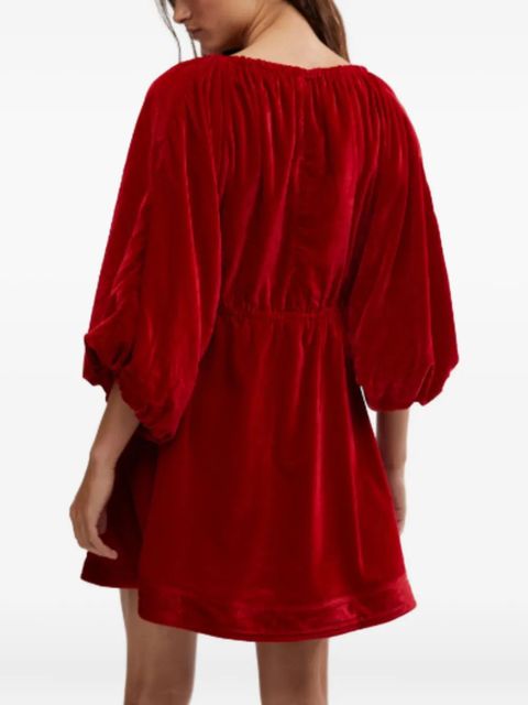 Free People Portia velvet mini dress - Red