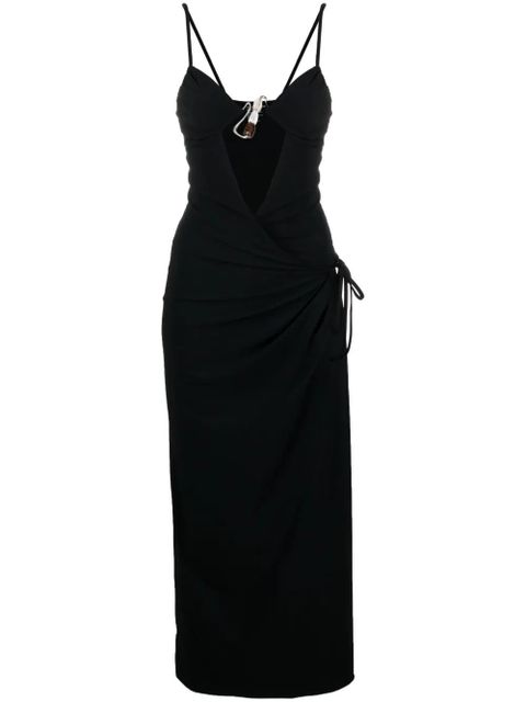 Christopher Esber Nebular wrap midi dress - Black - zdjęcie produktu nr 1