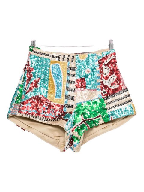 ALEMAIS Jazz sequin-embellishment short - Neutrals