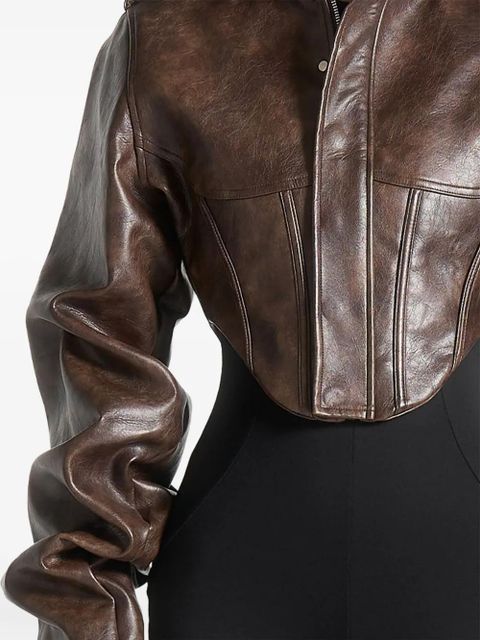 Manière De Voir Solange corset-detail tacked-sleeve jacket - Brown