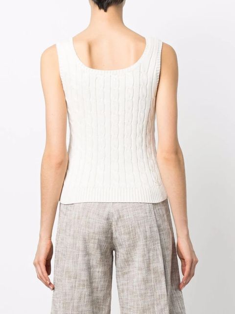 Lauren Ralph Lauren cable-knit scoop-neck top - Neutrals