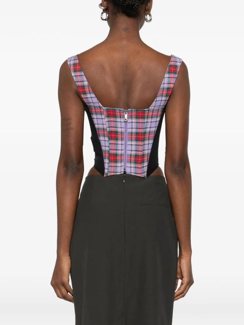 Vivienne Westwood tartan tie corset - Purple
