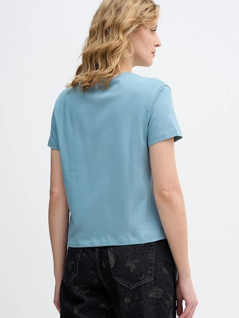 Sisley t-shirt bawełniany damski kolor niebieski 3I1XL101S