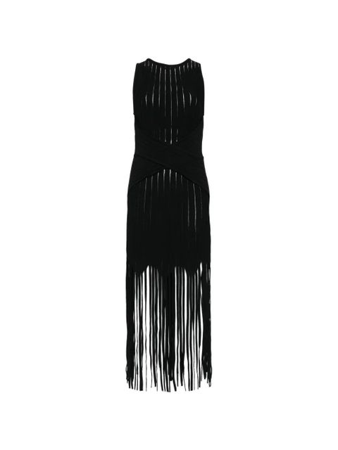 Balmain fringed-hem mini dress - Black - zdjęcie produktu nr 1