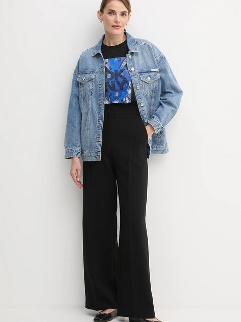 Dkny kurtka jeansowa kolor niebieski przejściowa DJ5J6201