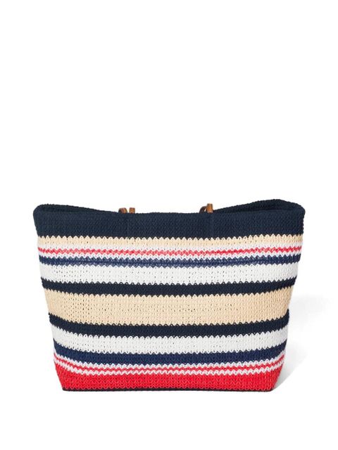 Miu Miu raffia-effect woven tote bag - Blue - zdjęcie produktu nr 2