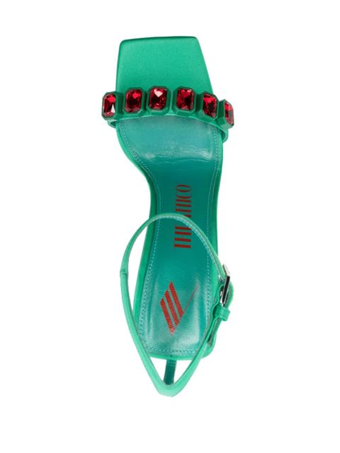 The Attico 115mm crystal-embellished sandals - Green