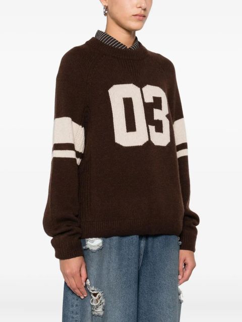 Ba&Sh number-intarsia wool sweater - Brown
