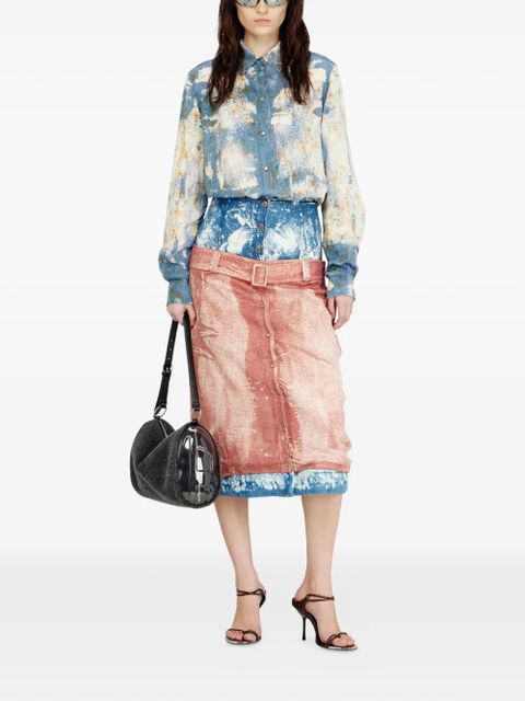 Diesel C-ASSY floral-print long-sleeve shirt - Blue - zdjęcie produktu nr 2