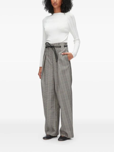 3.1 Phillip Lim plaid-pattern drawstring trousers - Grey