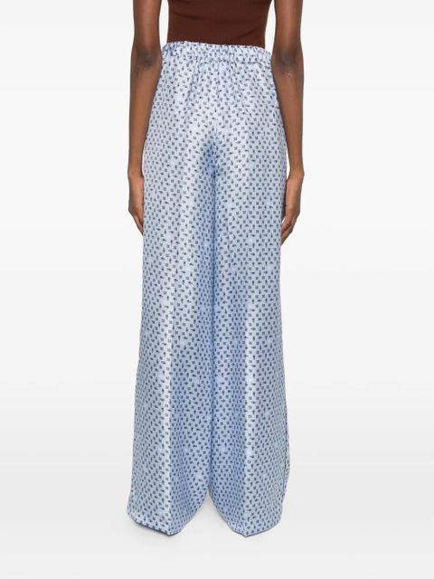 Max Mara x E. Marinella printed trousers - Blue