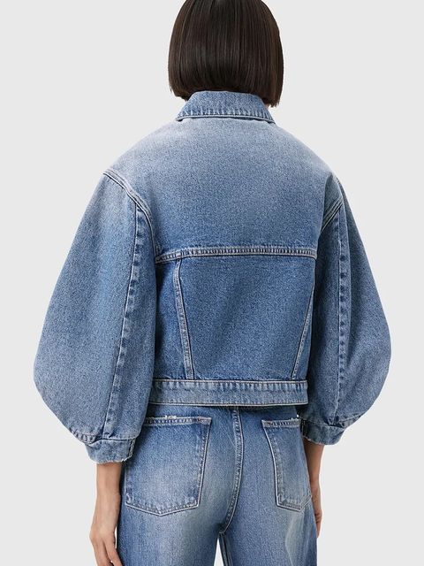 AllSaints kurtka jeansowa LUCA kolor niebieski przejściowa W031OD