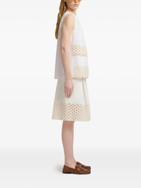 Marni broderie anglaise pleated shorts - White