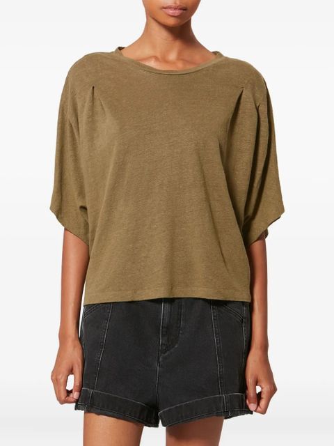 MARANT ÉTOILE Kyanza pleated T-shirt - Green - zdjęcie produktu nr 2