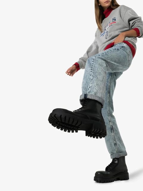 Balenciaga military-style ankle boots - Black